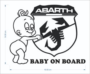 Αυτοκόλλητα ABARTH  BABY ON BOARD 