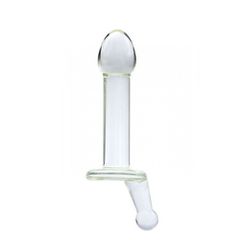Clear Glass Penis Dong Wide Neck for Viewing the Ass 13 cm
