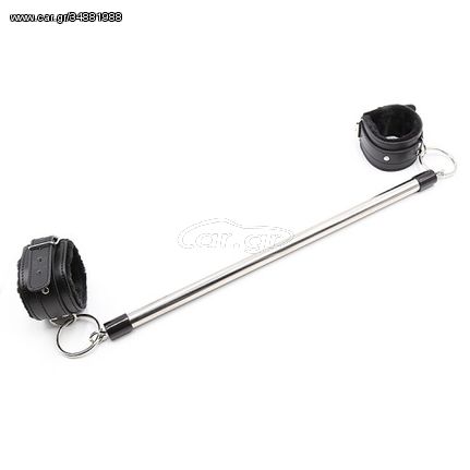 Metal Spreader Bar with fur wrist restraints 50 cm