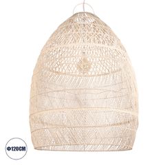 BOHO Κρεμαστό Φωτιστικό MALIBU Μονόφωτο 1 x E27 Μπεζ Μπαμπού Καμπάνα Φ120 x Υ156cm