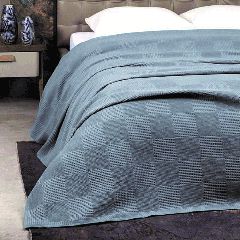 Κουβέρτα πικέ Marco 100% cotton διαστάσεων 170x260cm σε emerald χρώμα