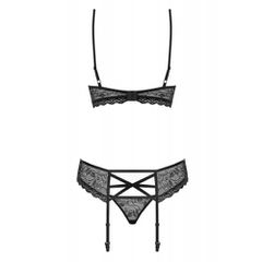 Obsessive Seductive 3 pcs Lingerie Set Black-thumb-2