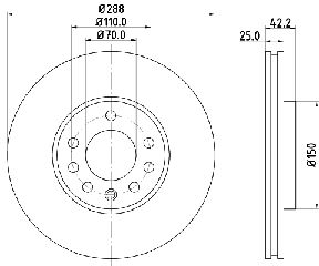 ΔΙΣΚΟΠΛΑΚA ΕΜΠΡΟΣ VECTRA B SAAB 9-3  90512029              MDC1009 4801584 90496327 90512029 93177674 B117J0028F 4801628 569056 569357 93179053 93182284 32025723 4837019 4839007 4839320 5390786
