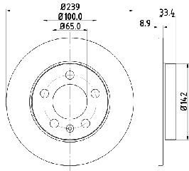 ΔΙΣΚΟΠΛΑΚΑ  ΠΙΣΩ VW  AUDI A3 TT 4Χ4  ΟΛΑ SKODA OCTAVIA  SEAT LEON TOLEDO 1J0615601D            MDC1515 1J0615601D 1J0615601D 1J0615601D 1J0615601D