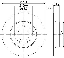 ΔΙΣΚΟΠΛΑΚΑ  ΠΙΣΩ VW  AUDI A3 TT 4Χ4  ΟΛΑ SKODA OCTAVIA  SEAT LEON TOLEDO 1J0615601D            MDC1515 1J0615601D 1J0615601D 1J0615601D 1J0615601D