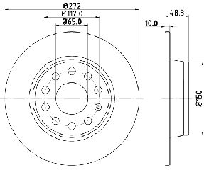 ΔΙΣΚΟΠΛΑΚΑ ΠΙΣΩ AUDI A1,A3-SEAT LEON-SKO  1K0615601AA           MDC2205 L5QD615601A 1K0615601AA 5Q0615601D 8P0098601P 1K0615601AA 5Q0615601D 1K0615601AA 5Q0615601D 1K0615601AA 5Q0615601D