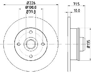 ΔΙΣΚΟΠΛΑΚΑ ΠΙΣΩ VW GOLF II III SEAT IBIZ  357615601             MDC502 191501639A 191615601 191615601A 191615601B 357615601 6N0615601 191501639A 191615601 191615601A 191615601B 357615601 6N0615601 191