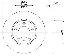 ΔΙΣΚΟΠΛΑΚΑ ΕΜΠΡΟΣ BMW Ε36 90-00  Φ286  34111160673           MDC622 1160673 1160979 34111160673 34111160979 34116757750 34116757751 6757750 6757751