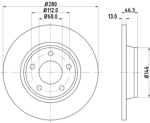 ΔΙΣΚΟΠΛΑΚΑ ΕΜΠΡΟΣ AUDI A4 B5 (8D2) 94-01  8D0615301A            MDC829 8D0615301A 8D0615301A 8D0615301A 8D0615301A