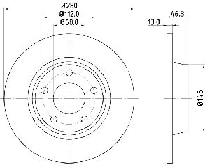 ΔΙΣΚΟΠΛΑΚΑ ΕΜΠΡΟΣ AUDI A4 B5 (8D2) 94-01  8D0615301A            MDC829 8D0615301A 8D0615301A 8D0615301A 8D0615301A