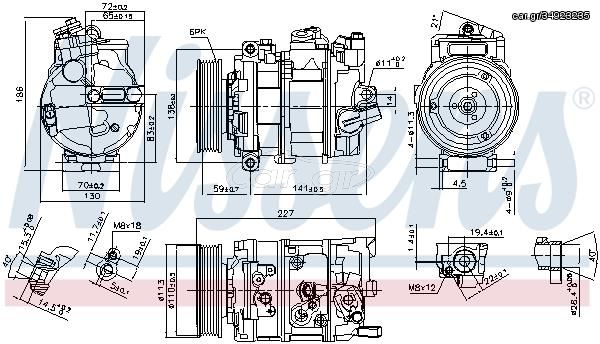 ΚΟΜΠΡΕΣΕΡ A C 5Q0820803F  NISSENS  1K0820859Q            89020 5Q0820803 5Q0820803A 5Q0820803E 5Q0820803F 5Q0820803G 5Q0820803K 012011032014 1471004770 1K0260859F 1K0820803E 1K0820803F 1K0820803G 1K08