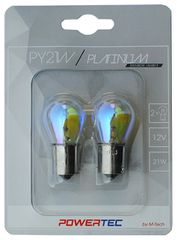 PY21W 12V 21W BAU15s 3.500K ΜΟΝΟΠΟΛΙΚΟ ΠΑΡΑΚΕΝΤΡΟ ΠΟΡΤΟΚΑΛΙ RAINBOW POWERTEC PLATINUM 2ΤΕΜ.