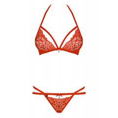 Obsessive Charming Bra Set Red-thumb-5