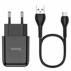 Φορτιστής τοίχου HOCO N2 μονό USB μαζί με καλώδιο micro USB - μαύρο