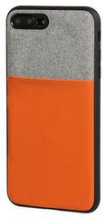 APPLE iPHONE 7 PLUS ΚΑΙ 8 PLUS ΘΗΚΗ ΚΙΝΗΤΟΥ DUO POCKET ΓΚΡΙ-ΠΟΡΤΟΚΑΛΙ ΜΑΓΝΗΤΙΚΗ SILVER LINE