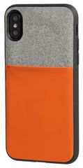 APPLE iPHONE X ΘΗΚΗ ΚΙΝΗΤΟΥ DUO POCKET ΓΚΡΙ-ΠΟΡΤΟΚΑΛΙ ΜΑΓΝΗΤΙΚΗ SILVER LINE