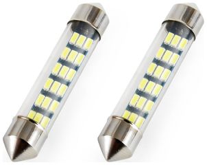 ΛΑΜΠΑΚΙΑ ΠΛΑΦΟΝΙΕΡΑΣ STANDARD FESTOON C5W 41mm - 12V - 0,7W - 5600K - 18LED (ΛΕΥΚΟ/ΨΥΧΡΟ) AMiO - 2 ΤΕΜ.