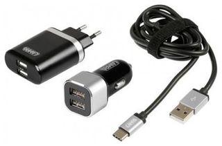 ΚΑΛΩΔΙΟ ΦΟΡΤΙΣΗΣ SILVER LINE USB TYPE C -100 cm (ΔΙΠΛΟΣ ΑΝΤΑΠΤΟΡΑΣ ΑΝΑΠΤΗΡΑ 12/24V ΚΑΙ ΠΡΙΖΑ 220 V)