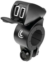 ΦΟΡΤΙΣΤΗΣ USB ΔΙΠΛΟΣ TREK 12/24V 5400mA ΜΕ ΒΑΣΗ ΣΤΗΡΙΞΗΣ ΤΙΜΟΝΙΟΥ 21-32mm ΚΑΙ ΚΑΛΩΔΙΟ 150cm ΑΔΙΑΒΡΟΧΟΣ
