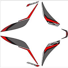 ΑΥΤΟΚΟΛΛΗΤΑ ΚΑΡΤΕΛΑ HONDA SH125 SPORT ΓΚΡΙ ΚΟΚΚΙΝΟ ΜΑΥΡΟ