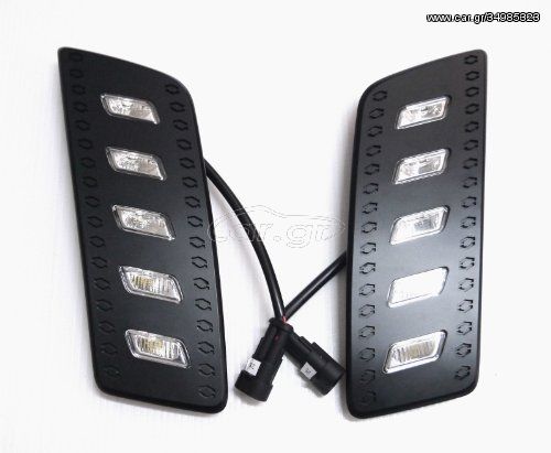 ****  LED DAYLIGHT ΜΑΣΚΑ ΕΜΠΡΟΣ FORD RANGER 2012-2019  ****