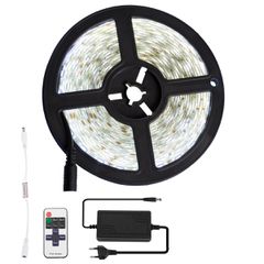 Σετ ταινία LED 14.4W 5m ψυχρό φως 6000K 12V 5050SMD IP65 με ασύρματο χειριστήριο & τροφοδοτικό