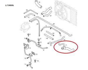 ΚΟΛΑΡΟ ΨΥΓΕΙΟΥ ΝΕΡΟΥ ΚΑΤΩ ΤΡΙΠΛΟ OPEL VECTRA/A 1.7 DIESEL