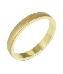 Βέρα χρυσή Κ14 με σχέδιο ματ και λουστραριστή 285285G