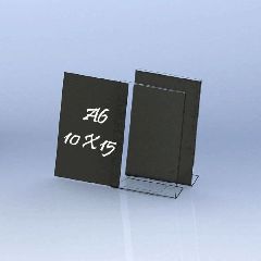 Κιτ σήμανσης "L" 1όψης A6 10x15cm εντυποθήκη Plexiglass με μαύρη κάρτα σε συσκευασία 2 τμχ