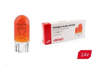 Λάμπα Αλογόνου WY5W πορτοκαλι 12V 5W Amio (10 τεμάχια) 01001