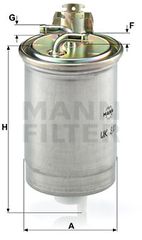 Φίλτρο καυσίμου MANN-FILTER WK841 Volkswagen Caddy 1900cc TDI 90ps 1996-2004 (6N0127401B,6N0127401C,6N0127401D,6N0127401E,6N0127401R)