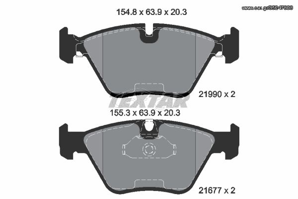 Σετ τακάκια, δισκόφρενα TEXTAR 2199003 BMW 5 Touring E39 2500cc 525 tds 143ps 1997-2004 (34111164629,34112157586,34112157590,34116761278,34116761280)