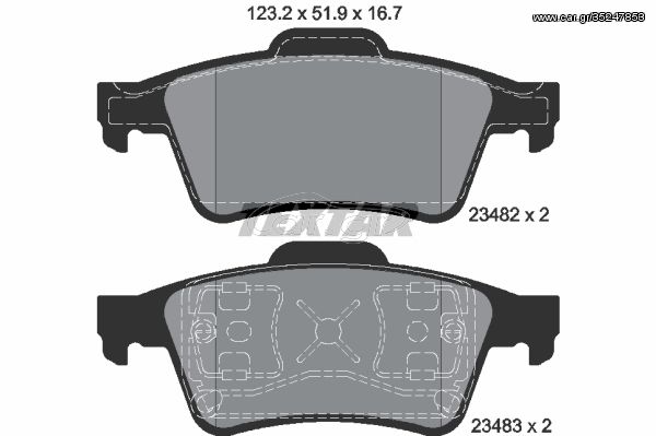 Σετ τακάκια, δισκόφρενα TEXTAR 2348202 Nissan Primera Station Wagon 1900cc dCi 116ps 2002-2007 (44060AV625,44060AV725,44060BA00F,7701206609,7701207968)