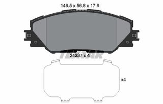 Σετ τακάκια, δισκόφρενα TEXTAR 2433701 Toyota Rav 4 2500cc Hybrid 155ps 2015-Σήμερα (0446502230,0446542140,0446542150,0446542180,0446542190)