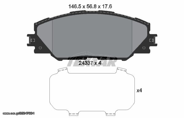 Σετ τακάκια, δισκόφρενα TEXTAR 2433701 Toyota Rav 4 2500cc Hybrid 155ps 2015-Σήμερα (0446502230,0446542140,0446542150,0446542180,0446542190)