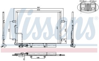 Συμπυκνωτής, σύστ. κλιματισμού NISSENS 94614 Mercedes-Benz E-Class SW S211 3500cc 292ps 2006-2009 (2115000154,2115000254,2115000654,2115001154,2115001254)