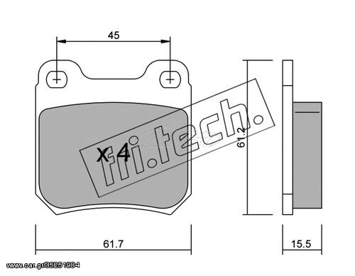 Σετ τακάκια, δισκόφρενα fri.tech. 2840 Opel Vectra B HatchBack 2000cc DTI 16Valves 101ps 1997-2003 (1605005,1605047,1605687,1605799,1605879)