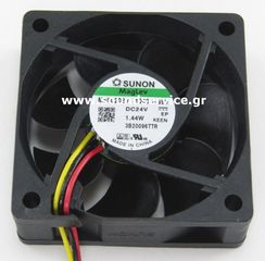 ΑΝΕΜΙΣΤΗΡΑΣ 24V DC 60x60x20mm 3-C 1,44W 0,06A 39m3/h 33dBA SUNON