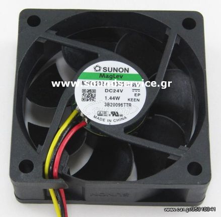 ΑΝΕΜΙΣΤΗΡΑΣ 24V DC 60x60x20mm 3-C 1,44W 0,06A 39m3/h 33dBA SUNON