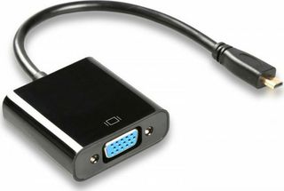 POWERTECH converter micro HDMI M σε VGA F με Audio μαύρο (PTH-027)