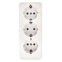 Πρίζα επίτοιχη σούκο ασφαλείας λευκή Τριπλή MINI 147-16254 FERRARA EUROLAMP