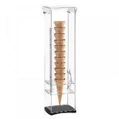 Χωνοθήκη Plexiglass μονή με μαύρη βάση