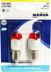 Narva LED P21W RED Range Performance 12V 1.75W σετ 2τμχ 18093