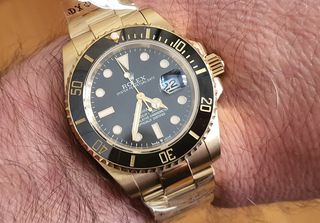 rolex submariner ολόχρυσο μαύρο καντράν replica