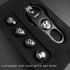 Αδιάβροχες Βαλβιδες Αυτοκινητου Ελαστικων με Κλειδί Μπρελόκ Χρώμα Μαύρο Hyundai