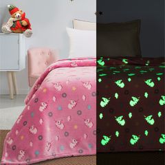 Κουβέρτα μονή φωσφορίζουσα Art 6093 διαστάσεων 160x220cm σε ροζ χρώμα