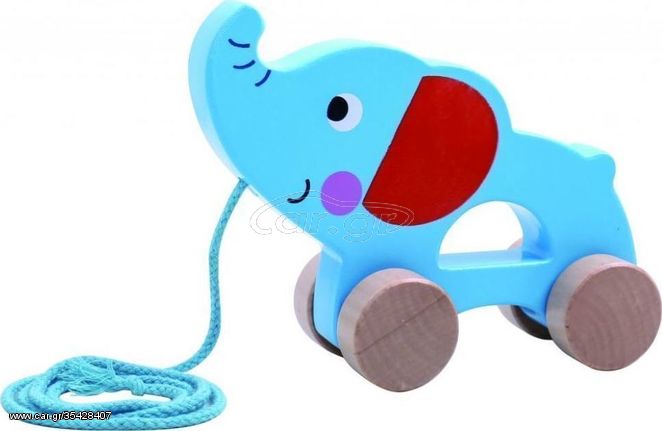 Tooky Toy Ξύλινος Συρόμενος TKC264 Ελέφαντας 6970090043628