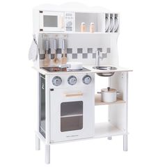 New Classic Toys Ξύλινη Κουζίνα Modern Electric Cooking White 11068