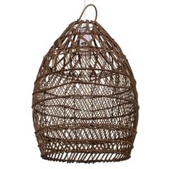 Boho κρεμαστό φωτιστικό TAHITI μονόφωτο Ε27 καφέ ξύλινο bamboo Φ38xY50cm 1 x E27 AC 220-240V IP20