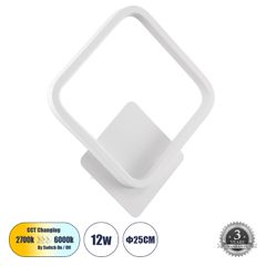 Μοντέρνο φωτιστικό τοίχου LED kelvo® LENA 12W 1440lm 300° AC 220-240V IP20 ρυθμιζόμενο λευκό CCT με εναλλαγή χρωμάτων 2700K/4500K/6000K λευκό ματ 25 x 5.5 x 29.5cm